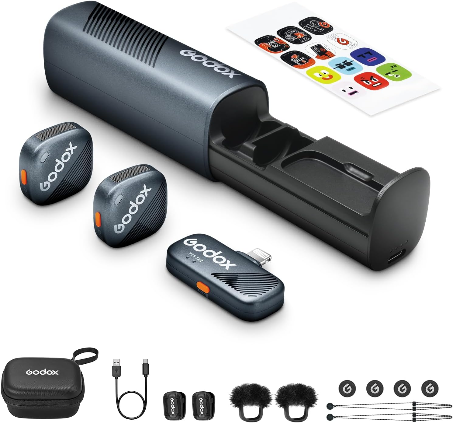 Godox Microphones Cube-S K2 + mic adaptor - الصورة 4