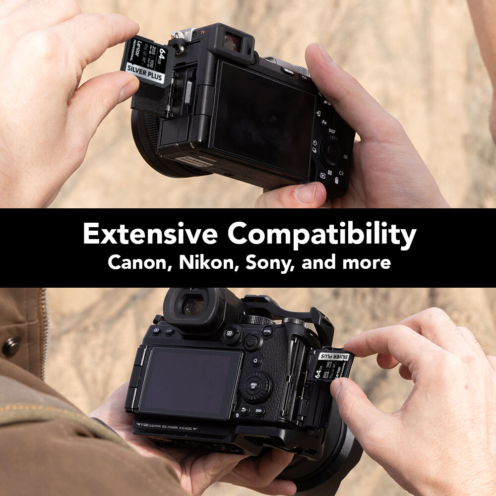 ميموري كارد SD Silver Plus 205MB 64GB V30 Lexar (3)