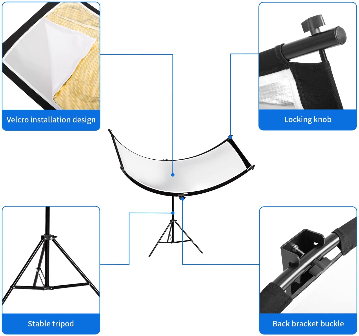 Portrait Reflector 60 x 180 cm U Shape Curved Reflectors 4in1 - Image 3