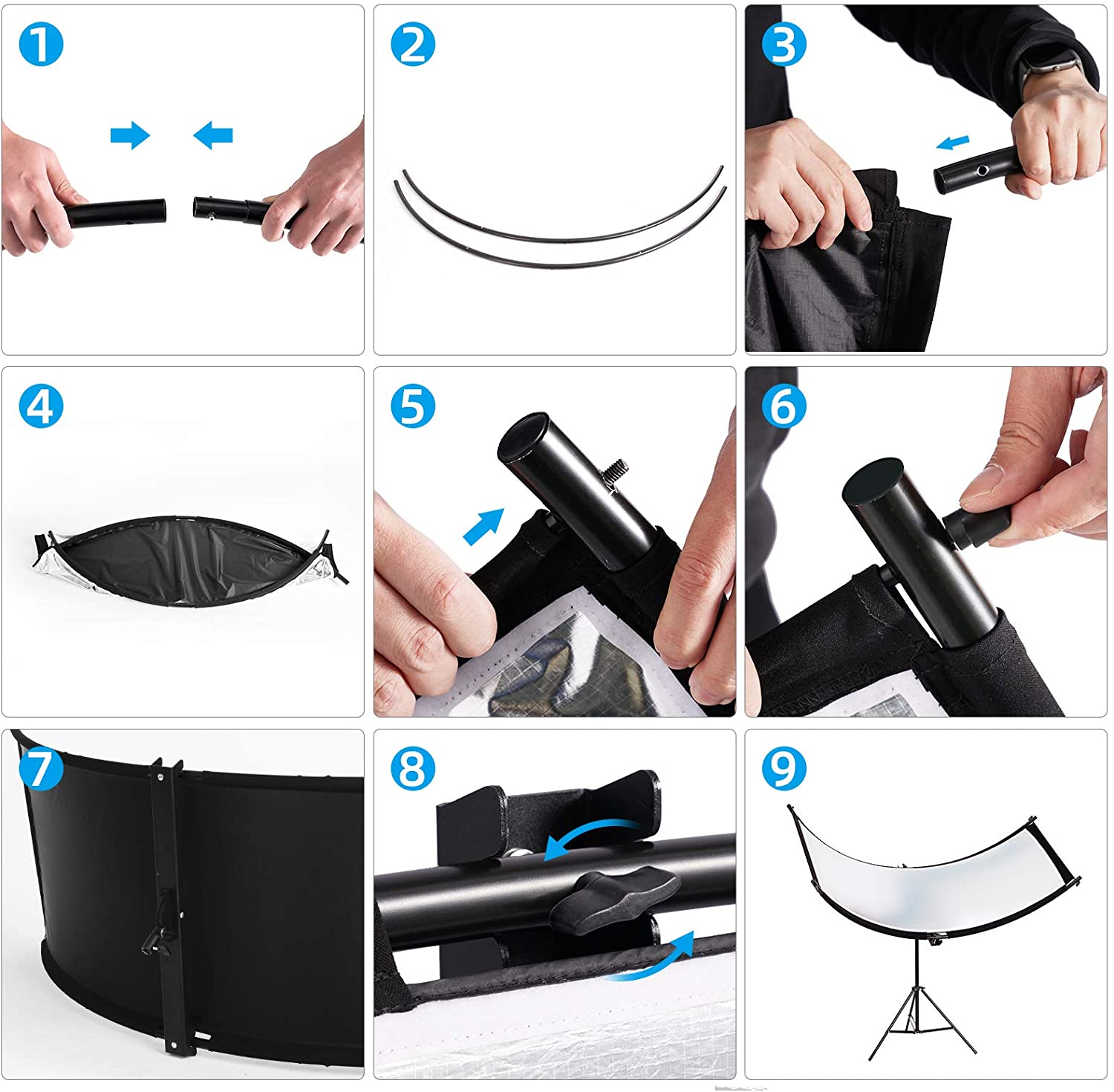 Portrait Reflector 60 x 180 cm U Shape Curved Reflectors 4in1 - Image 5