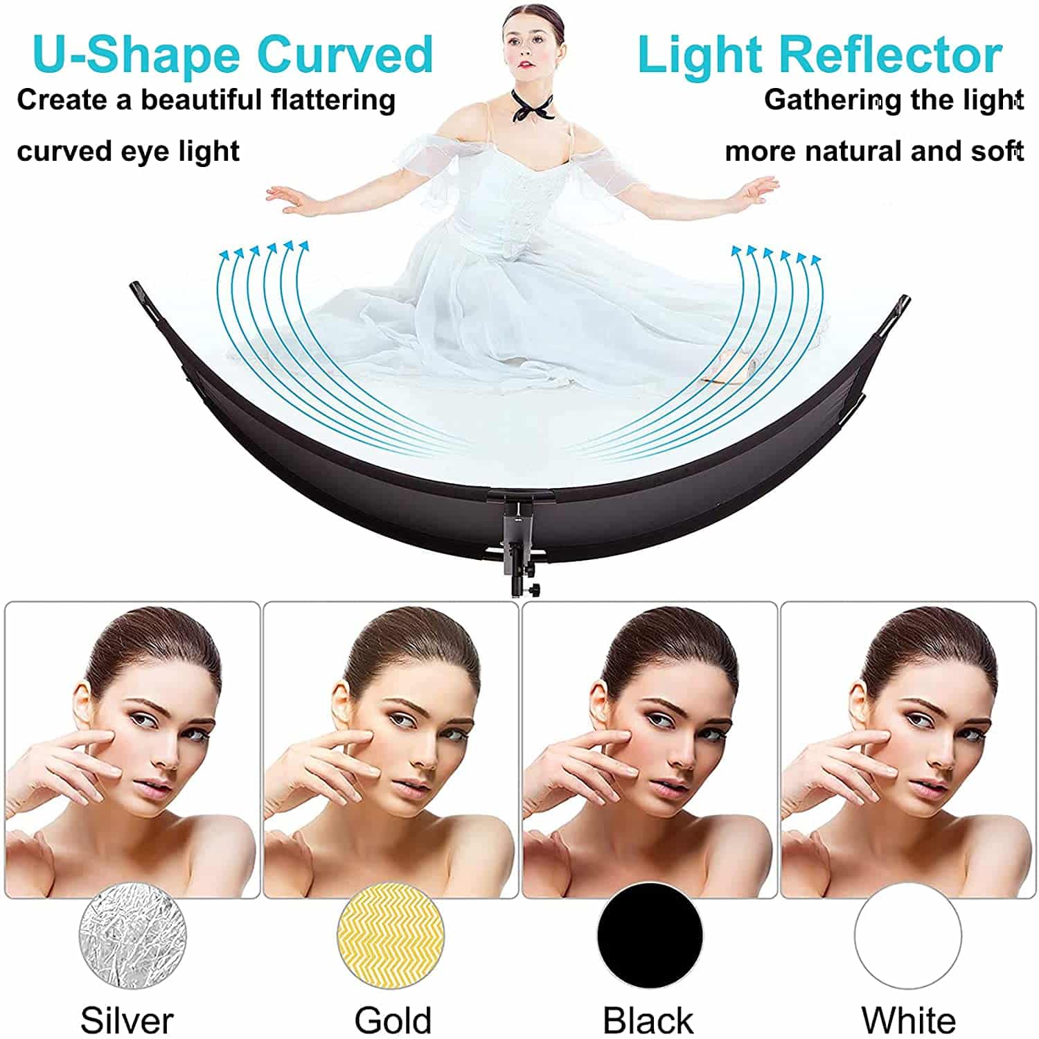 Portrait Reflector 60 x 180 cm U Shape Curved Reflectors 4in1 - Image 4