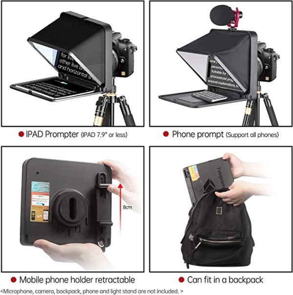 Lensgo TC7 Foldable Teleprompter with Remote Control - Image 3