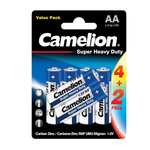 Camelion SHD Blue AA 4+2R6PBS-BP 6pc Card