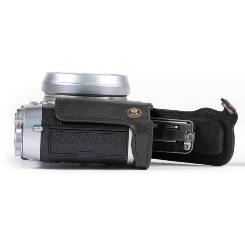 Camera Leather Case for Fujifilm X100F (Black & Brown) - Image 3