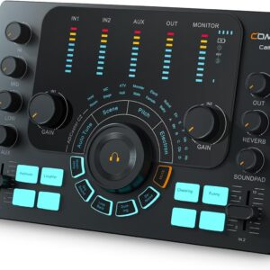 Comica ADCaster C2 Audio Interface, Dual XLR 6.35mm 3.5mm Podcast Mixer with 48V